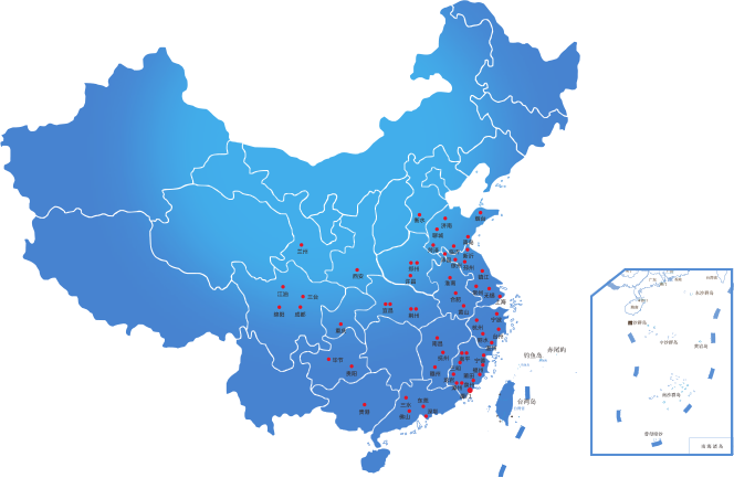 华厦眼科医院集团全国分布图